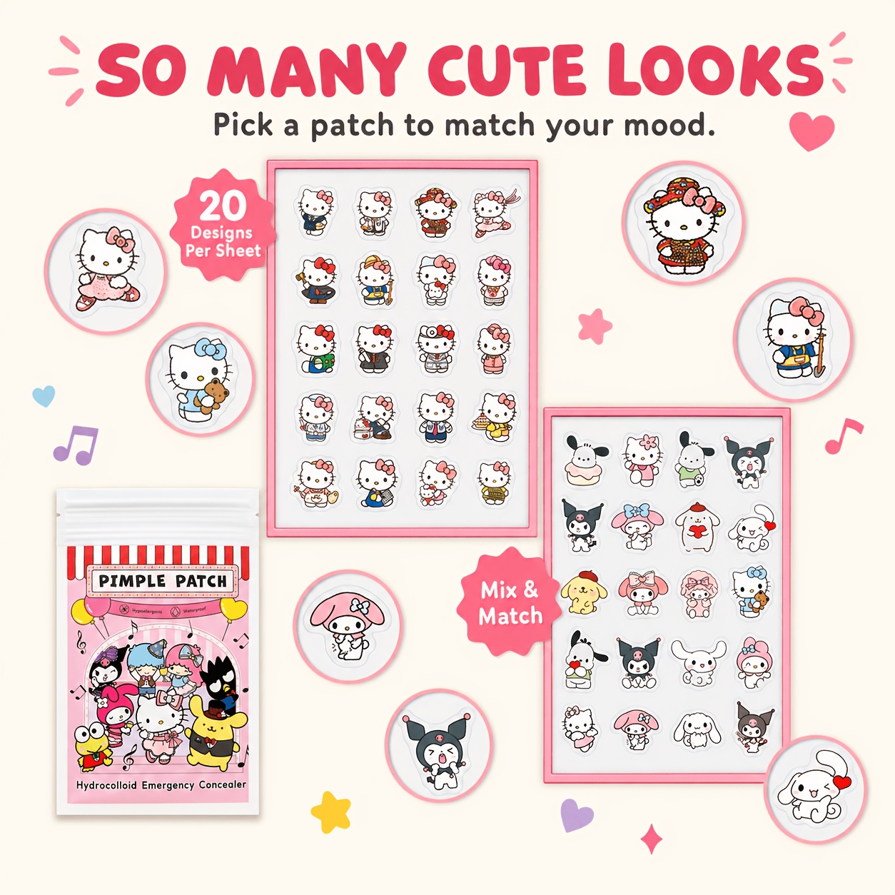 40/120PCS Hello Kitty acne pat - Skincare 评论和价格