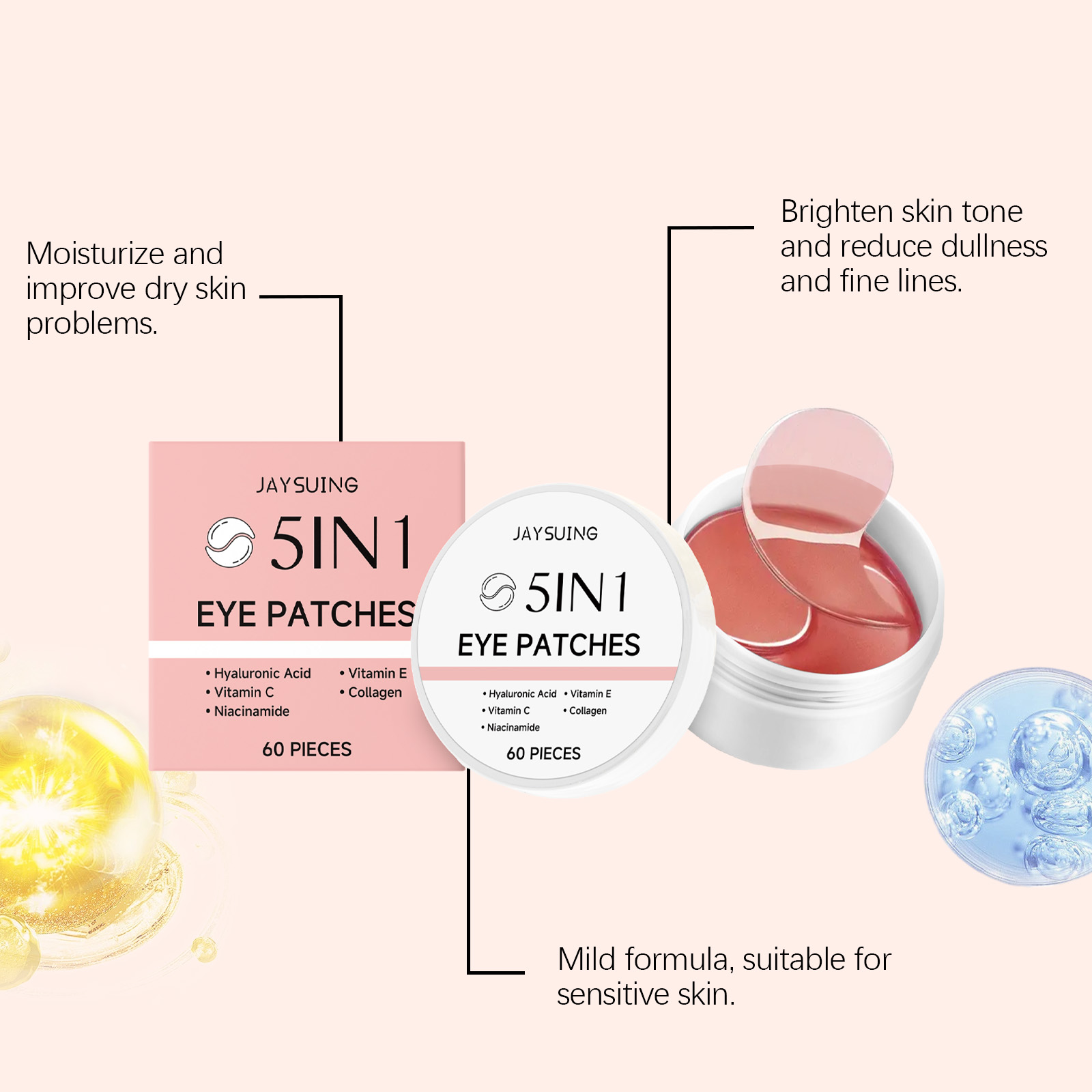 JAYSUING 5-in-1 Under Eye Patc - Collagen Under Eye Patches 评论和价格