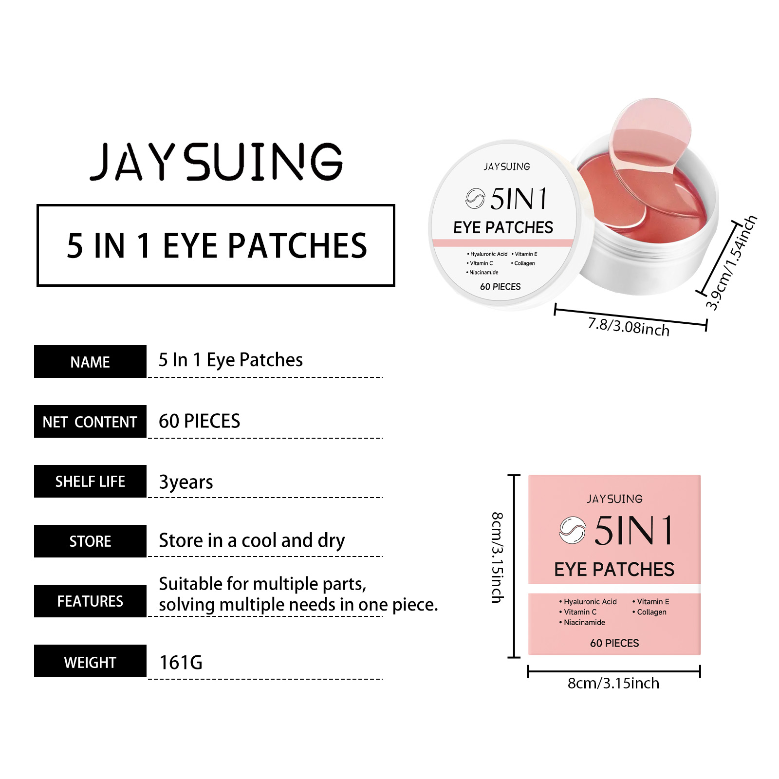 JAYSUING 5-in-1 Under Eye Patc - Collagen Under Eye Patches 评论和价格