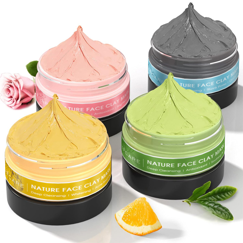 4 Pcs Clay Facial Mask Set Tur - Green Tea Cleansing Clay Mask 评论和价格