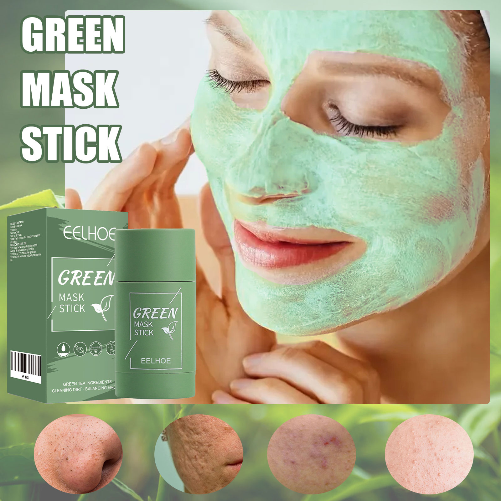 Green Tea Solid Mask Stick - D - Green Tea Cleansing Clay Mask 评论和价格