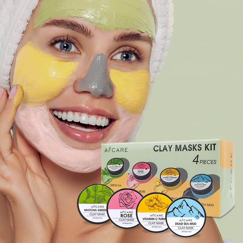 4 Pcs Clay Face Mask Set - Tur - Green Tea Cleansing Clay Mask 评论和价格