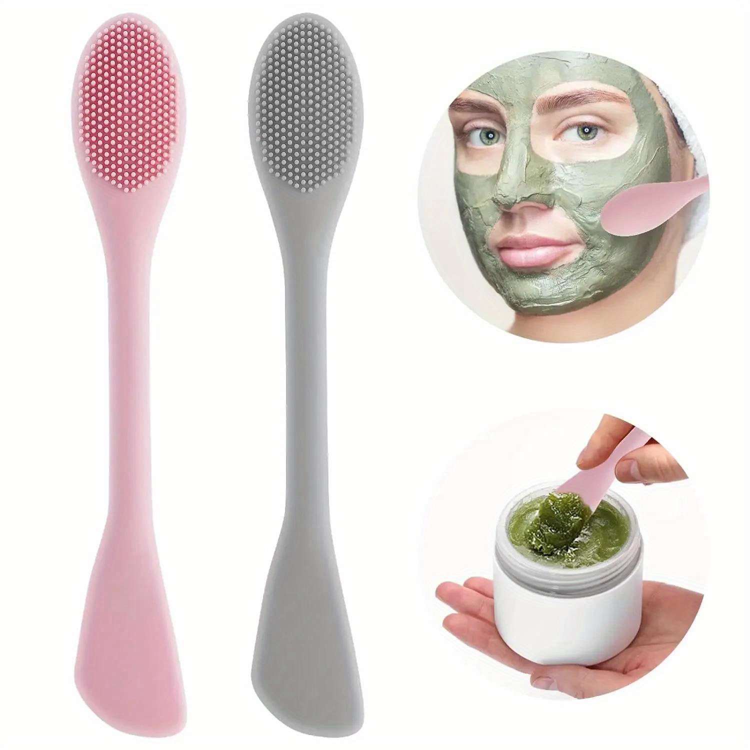 Double Head Facial Mask Brush  - Silicone Face Scrubber Electric 评论和价格