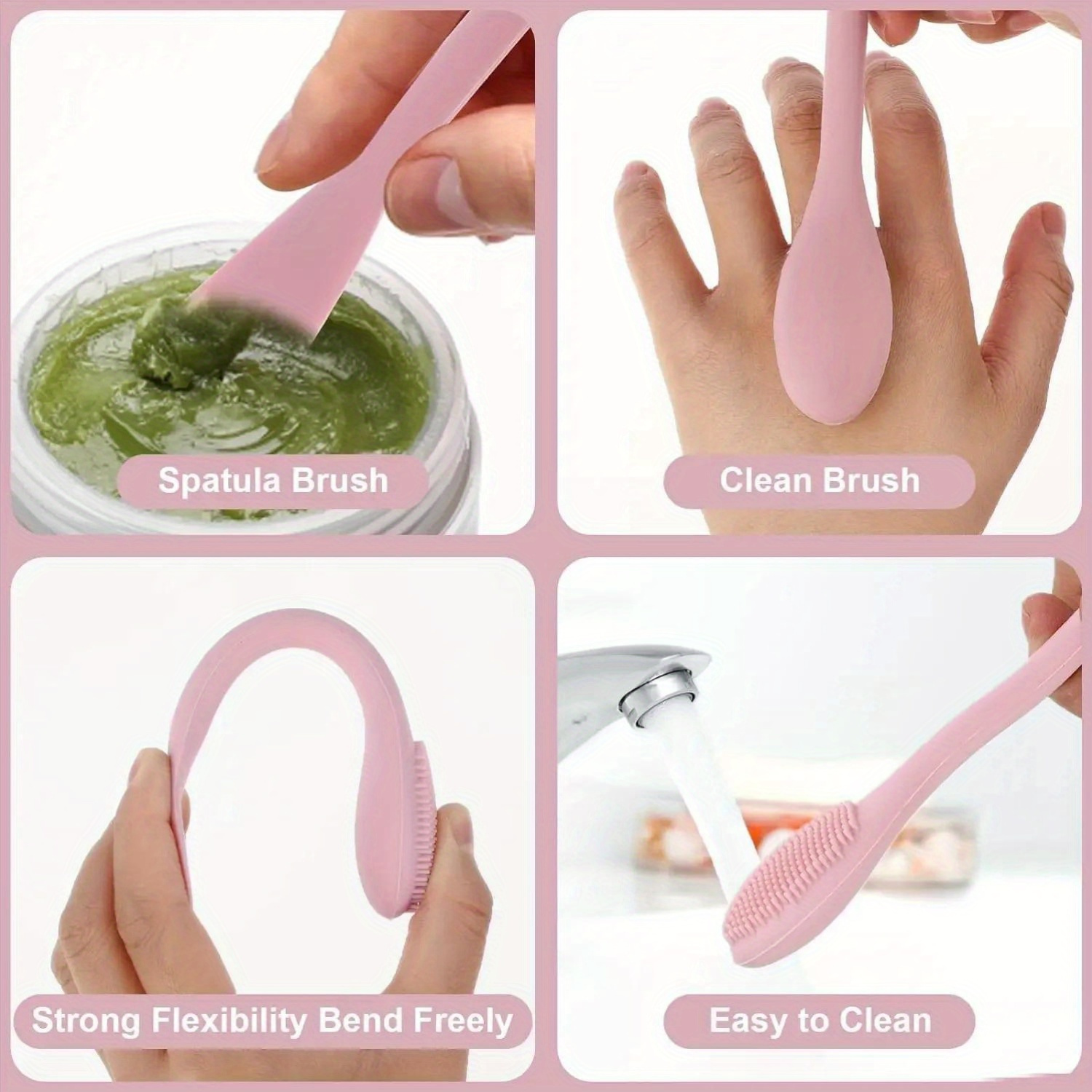 Double Head Facial Mask Brush  - Silicone Face Scrubber Electric 评论和价格