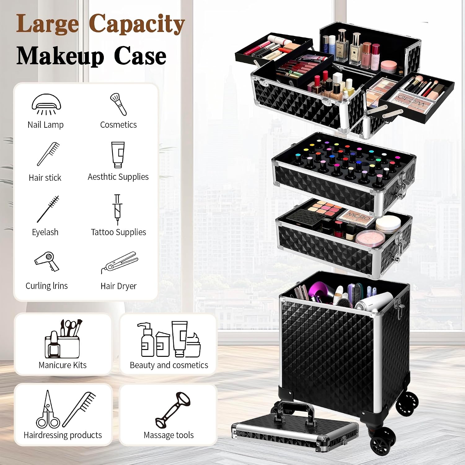 Rolling Makeup Train Case, Cos - Makeup 评论和价格