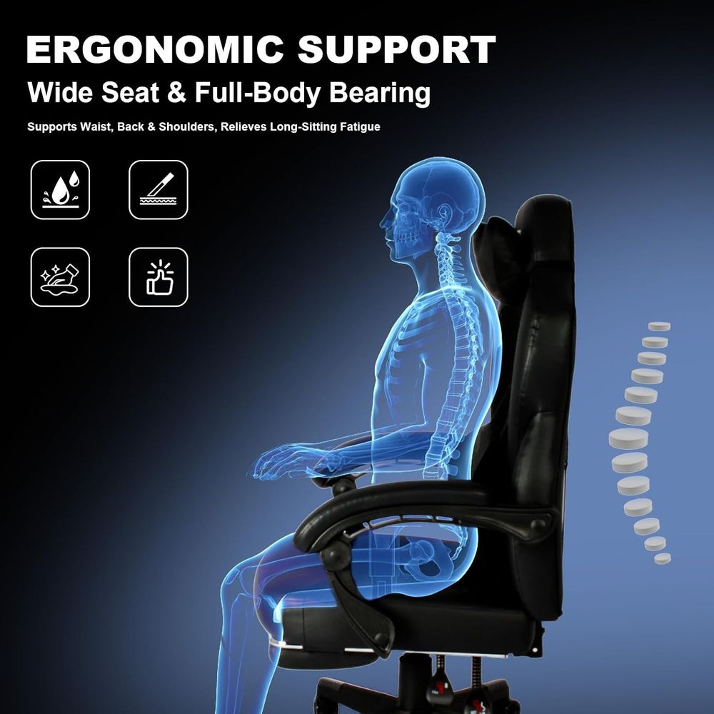 Gaming Chair PRO, Ergonomic Ga - Massage 评论和价格