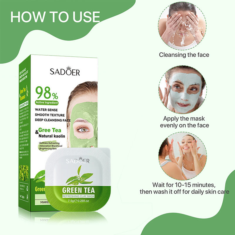 8pcs Green Tea Cleaning Mud Ma - Green Tea Cleansing Clay Mask 评论和价格