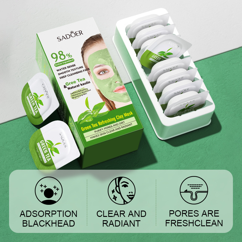 8pcs Green Tea Cleaning Mud Ma - Green Tea Cleansing Clay Mask 评论和价格