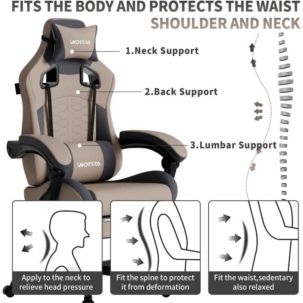 Ergonomic Gaming Chair with Ma - Massage 评论和价格