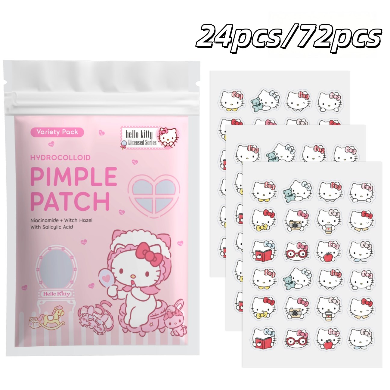 24/72pcs Hello Kitty Hydrocoll - Hydrocolloid Pimple Patch 评论和价格
